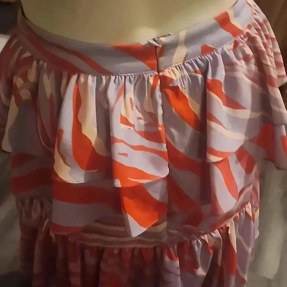 ONE33 SOCIAL PURPLE MULTI ZEBRA TIERED SKIRT SIZE 8 - Picture 5 of 6